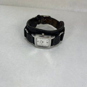 Fossil Vintage Watch Women Leather Cuff Band New Battery Works